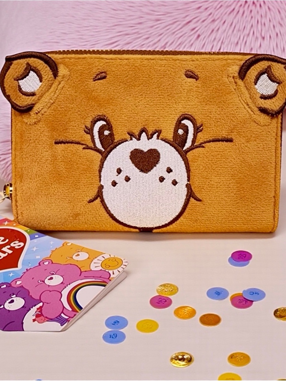 Loungefly Care Bears Tenderheart Bear Plush Cosplay Zip Around Wallet NWT